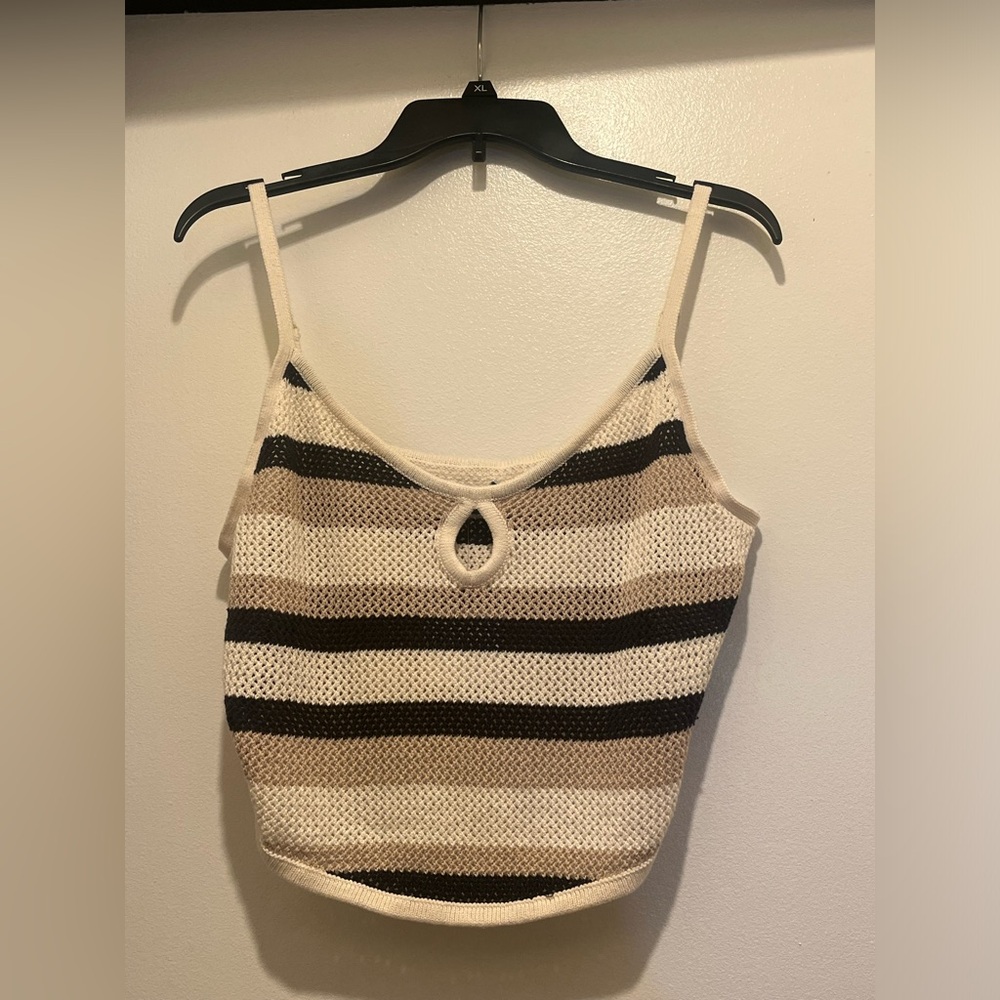 American Eagle Outfitters Striped Cotton Tank Top